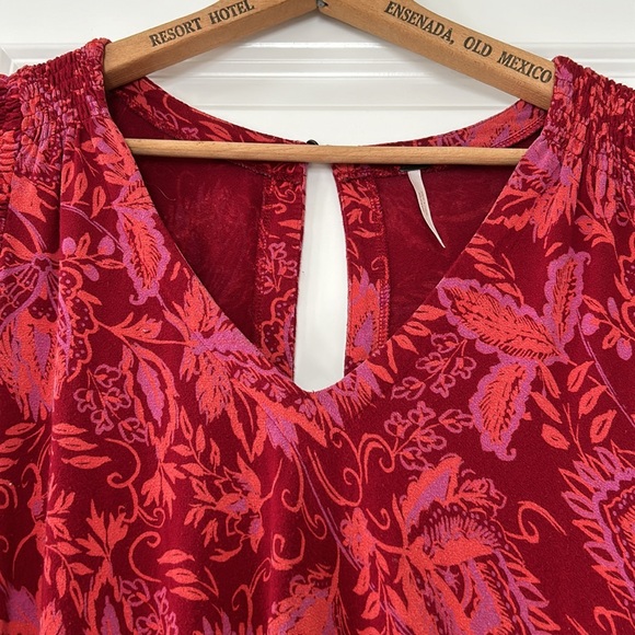 Free People Hello Lover Swing Tee Tunic Top w Puffed Shoulders + MEASUREMENTS! - Picture 5 of 14